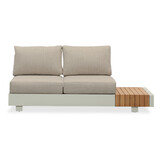 Verona hoek loungeset met all weather kussens 6 personen | aluminium + teakhout | beige | 4-delig - 345x275cm