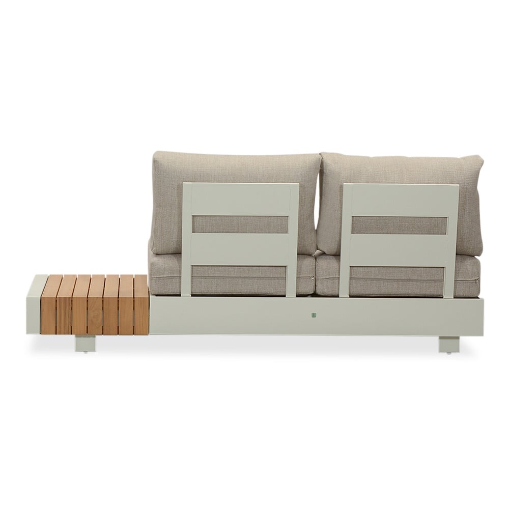 Verona hoek loungeset met all weather kussens 6 personen | aluminium + teakhout | beige | 4-delig - 345x275cm