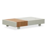 Verona hoek loungeset met all weather kussens 6 personen | aluminium + teakhout | beige | 4-delig - 345x275cm