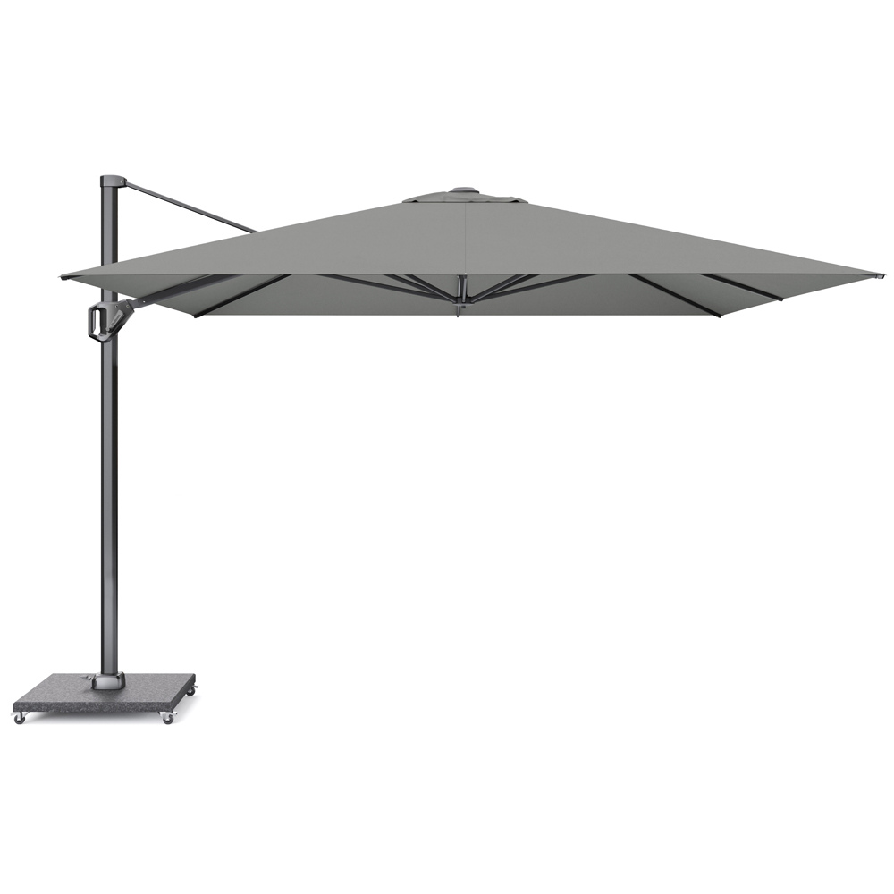 Challenger T¹ zweefparasol - premium doek | 350x350cm met Venezia parasolvoet 120kg | Manhattan