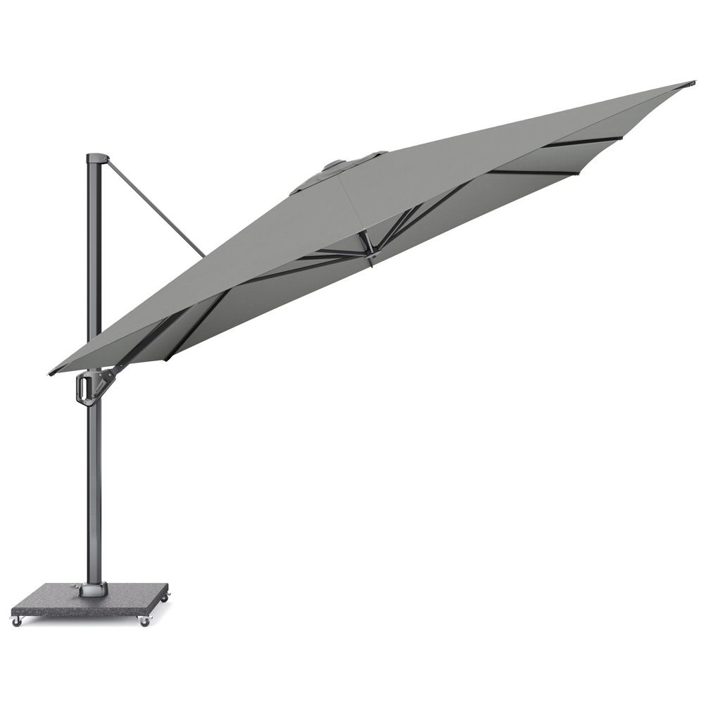 Challenger T¹ zweefparasol - premium doek | 350x350cm met Venezia parasolvoet 120kg | Manhattan