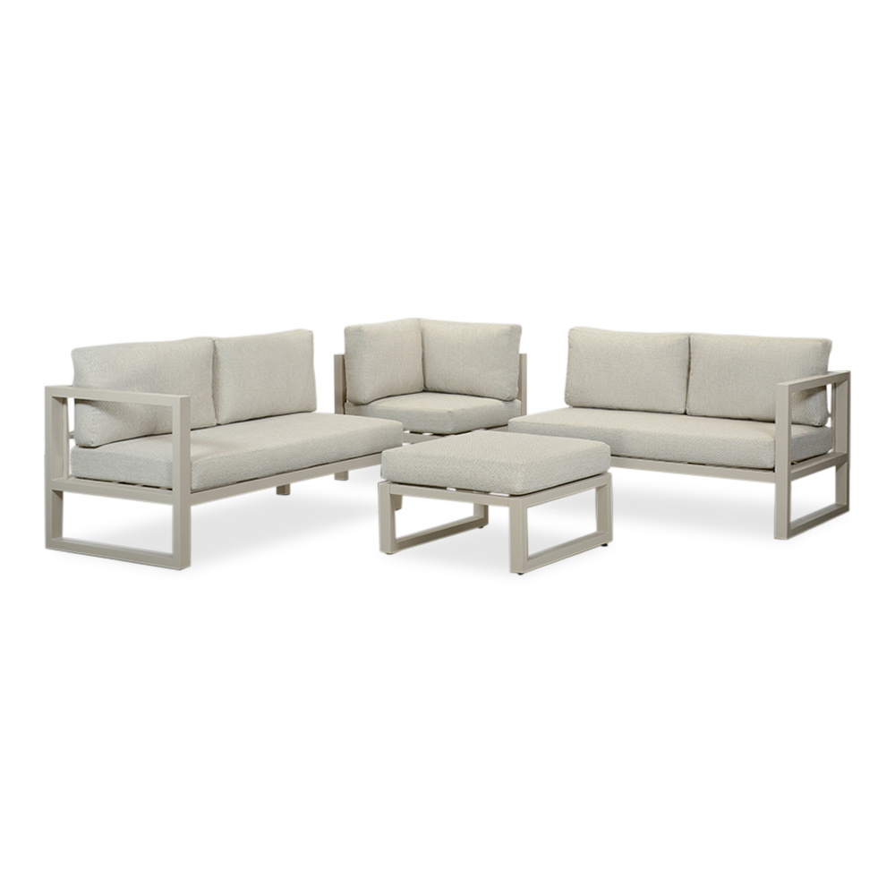Cordoba hoek loungeset incl. tussenmodule | aluminium | 300x228cm | beige