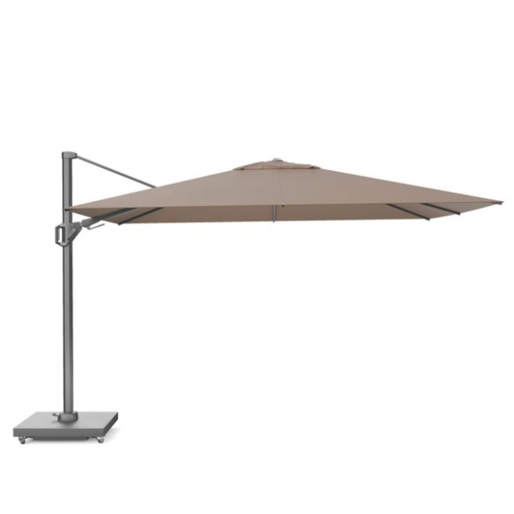 Challenger T² zweefparasol - premium doek | 260x350cm met Salerno parasolvoet 90kg | Havanna