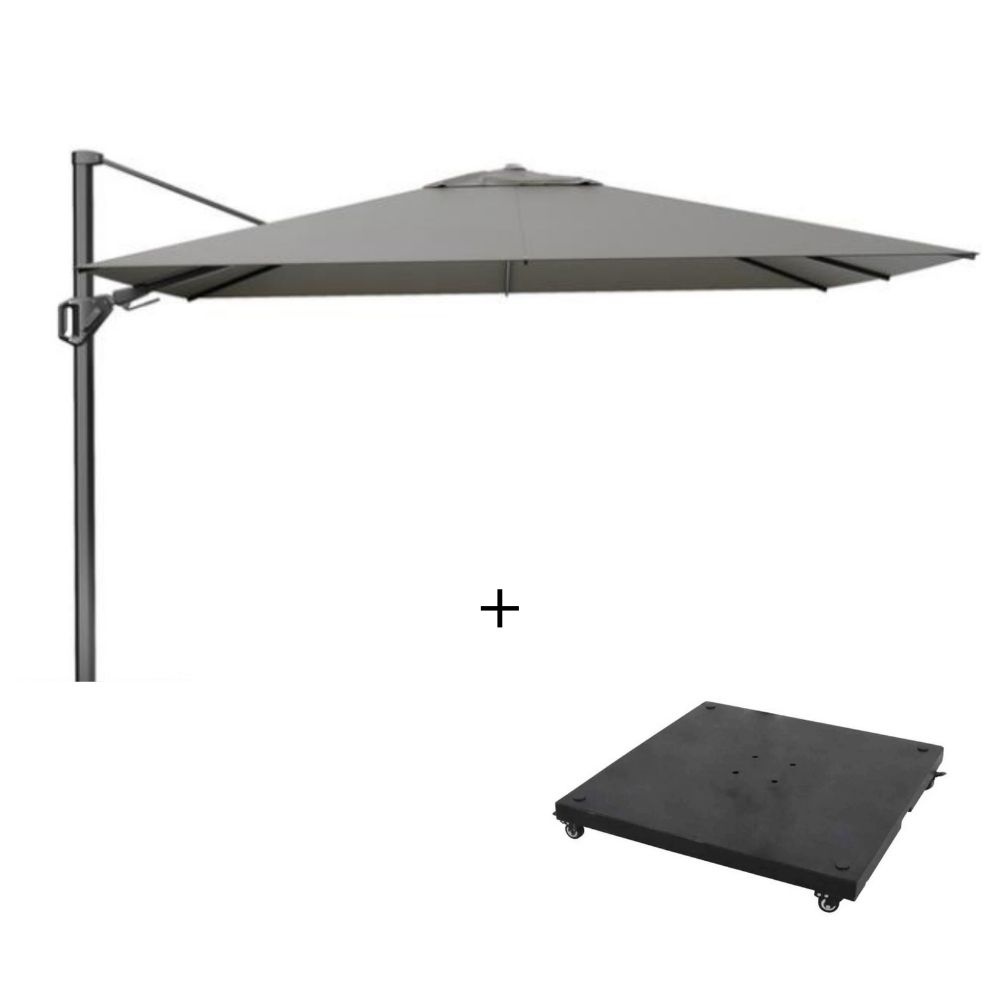Challenger T² zweefparasol - premium doek | 260x350cm met parasolvoet 90kg | Manhattan