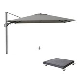 Challenger T² zweefparasol - premium doek | 260x350cm met Modena parasolvoet 90kg | Manhattan