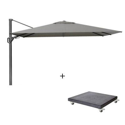 Challenger T² zweefparasol - premium doek | 260x350cm met Modena parasolvoet 90kg | Manhattan