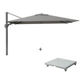 Challenger T² zweefparasol - premium doek | 260x350cm met Salerno parasolvoet 90kg | Manhattan
