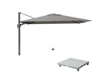 Challenger T² zweefparasol - premium doek | 260x350cm met Salerno parasolvoet 90kg | Manhattan