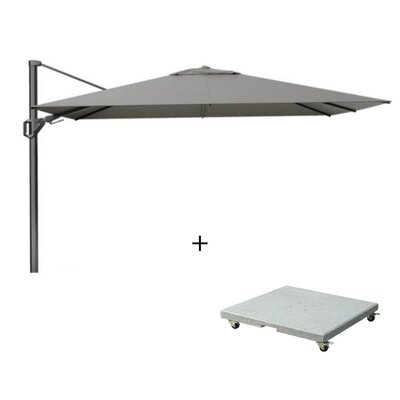 Challenger T² zweefparasol - premium doek | 260x350cm met Salerno parasolvoet 90kg | Manhattan