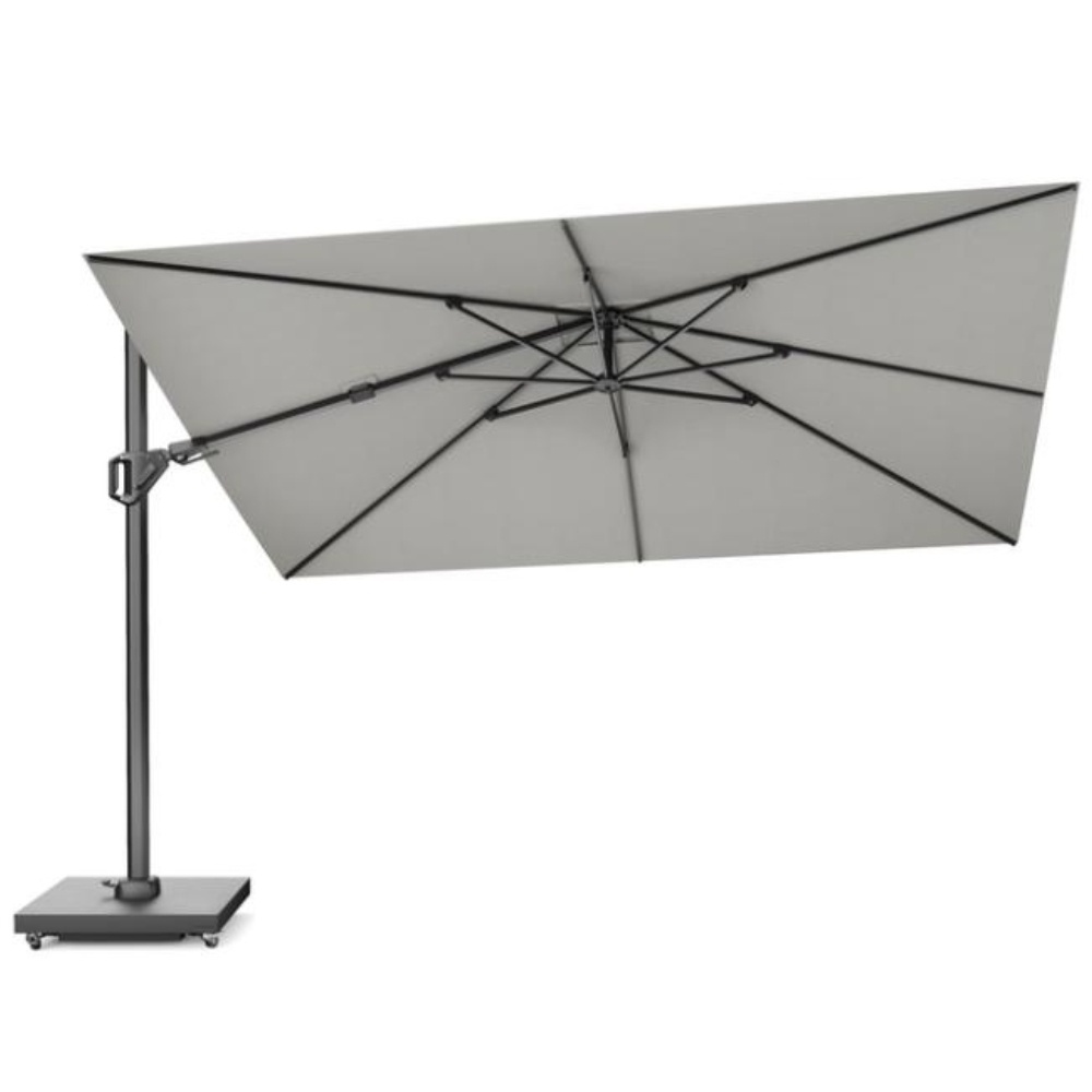 Challenger T² zweefparasol - premium doek | 260x350cm met Salerno parasolvoet 90kg | Manhattan