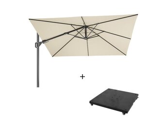 Challenger T² zweefparasol - premium doek | 300x300cm met parasolvoet 90kg | Champagne