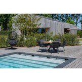 Cervo Natural/Harper Lava Grey dining tuinset | 5 personen | polywood + touw | 144cm