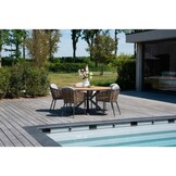 Cervo Natural/Lucca dining tuinset | 5 personen | polywood + wicker | 144cm