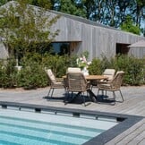 Cervo Natural/Valencia Sahara Dust dining tuinset | 5 personen | polywood + touw | 144cm