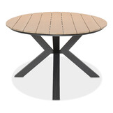 Dallas antraciet/Lucca dining tuinset | 6 personen | polywood + wicker | 220cm