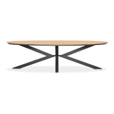 Dallas antraciet/Lucca dining tuinset | 6 personen | polywood + wicker | 220cm