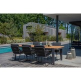Vigo/Harper Lava Grey dining tuinset | 6 personen | teakhout + touw | 260cm
