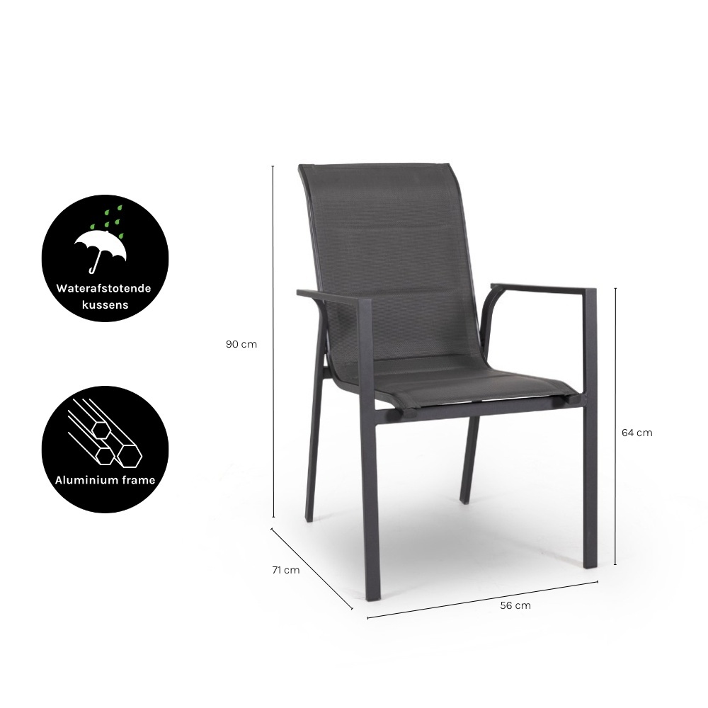 Alba/Toledo dining tuinset | 6 personen | teakhout + aluminium | 250cm
