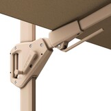 Challenger T² zweefparasol - premium doek | 300x300cm met Salerno parasolvoet 90kg | Champagne/Sandstone