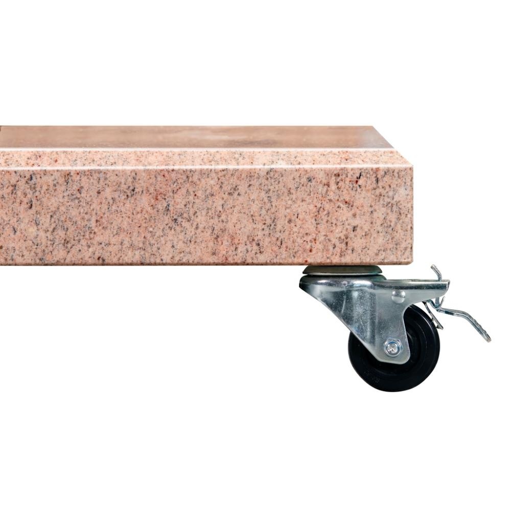 Challenger T² zweefparasol - premium doek | 300x300cm met Venezia parasolvoet 90kg | Champagne/Sandstone