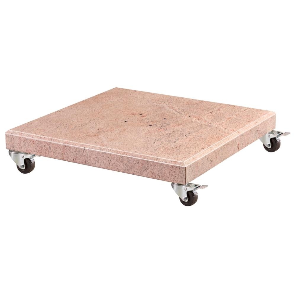 Challenger T² zweefparasol - premium doek | 300x300cm met Venezia parasolvoet 90kg | Champagne/Teak look