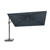 Challenger T² zweefparasol - premium doek | 260x350cm met Salerno parasolvoet 90kg | Faded Black
