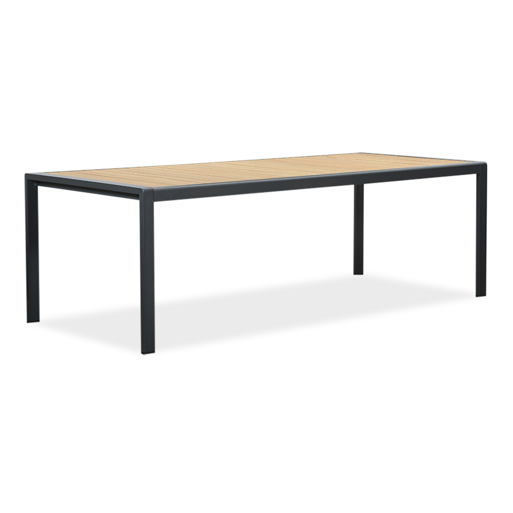 Annecy antraciet/Kos antraciet dining tuinset | 6 personen | teakhout + touw | 227cm