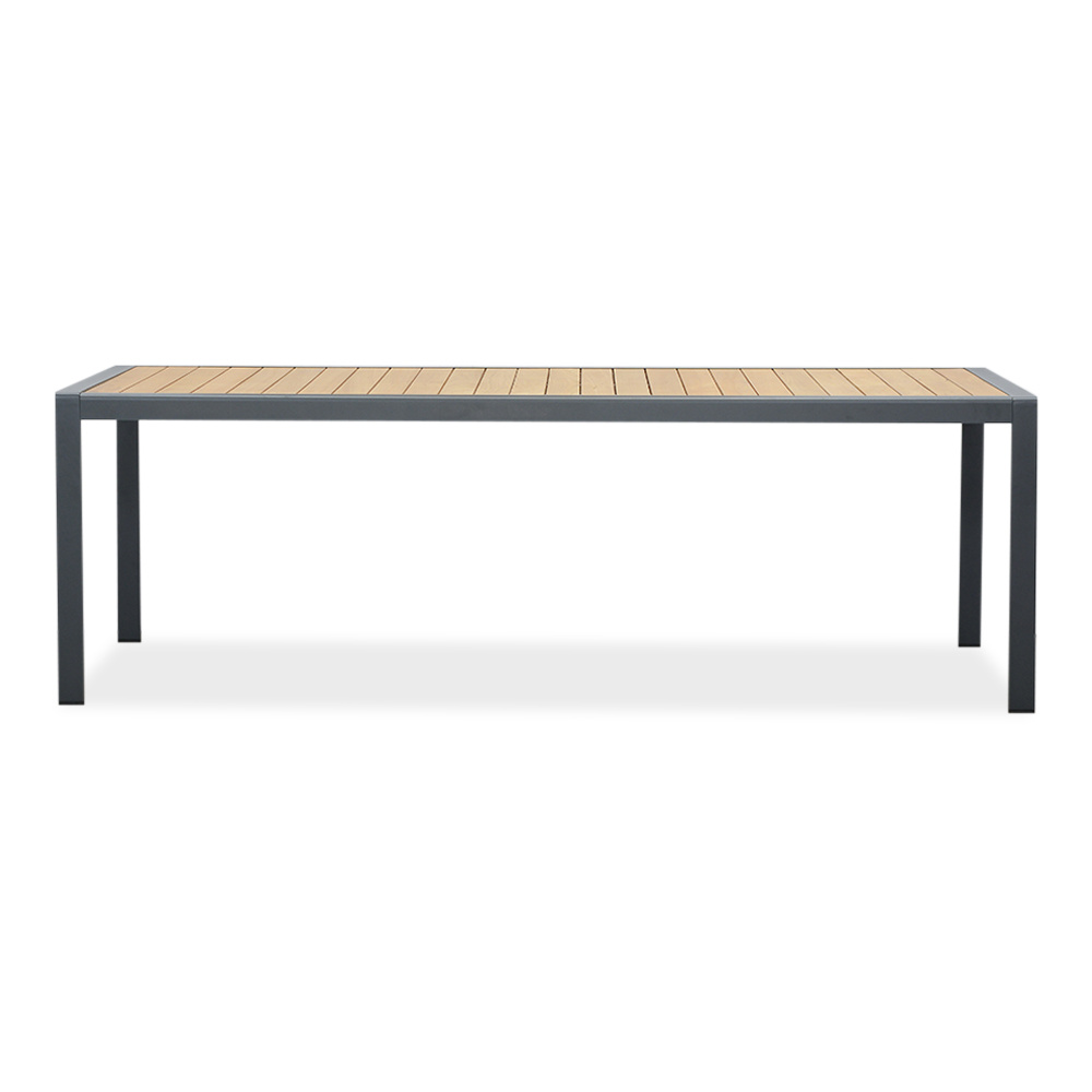Annecy antraciet/Kos antraciet dining tuinset | 6 personen | teakhout + touw | 227cm