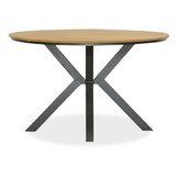 Cervo dining tuintafel 4 personen | polywood + aluminium | Natural Wood | Ø120cm rond