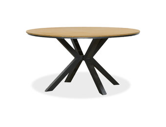 Cervo dining tuintafel 6 personen | polywood + aluminium | Natural Wood | Ø144cm rond