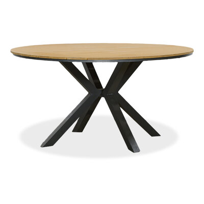 Cervo dining tuintafel 6 personen | polywood + aluminium | Natural Wood | Ø144cm rond