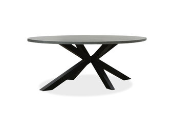 Stockholm dining tuintafel 8 personen | polystone + staal | betonlook | 280cm