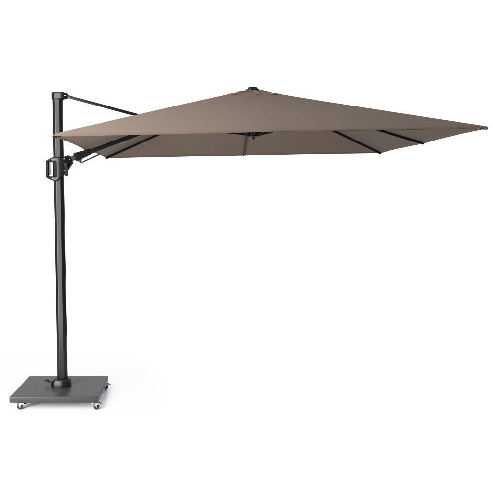 Challenger T² zweefparasol - premium doek | 300x300cm met Modena parasolvoet 90kg | Havanna