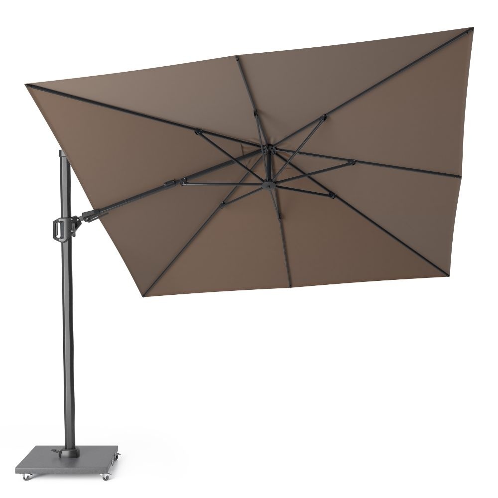 Challenger T² zweefparasol - premium doek | 300x300cm met Salerno parasolvoet 90kg | Havanna