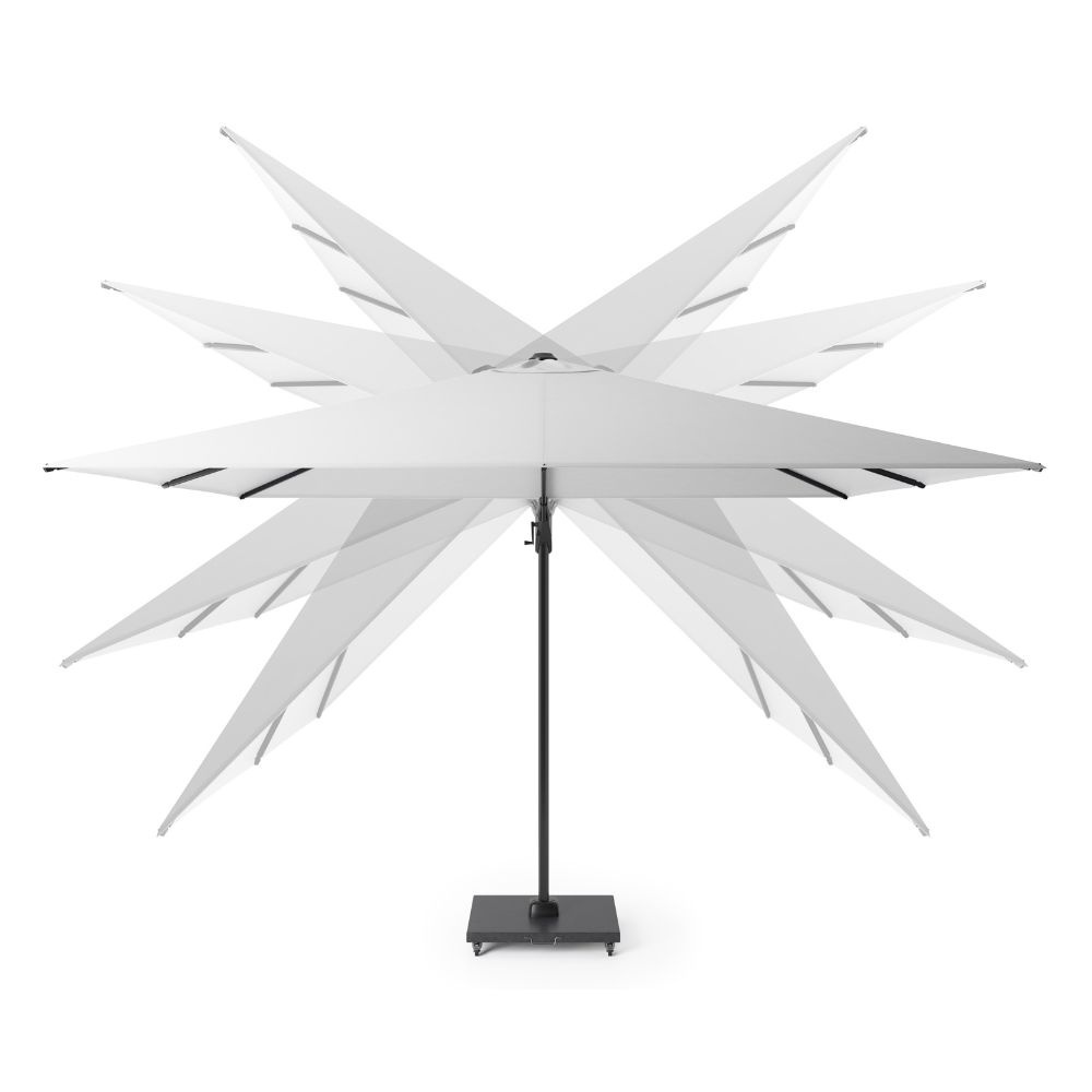 Challenger T² zweefparasol - premium doek | 300x300cm met Salerno parasolvoet 90kg | Havanna