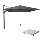 Challenger T² zweefparasol | 350x260cm met Salerno parasolvoet 90kg | antraciet