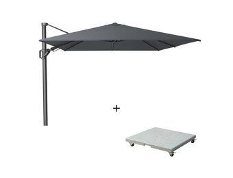 Challenger T² zweefparasol | 350x260cm met Salerno parasolvoet 90kg | antraciet