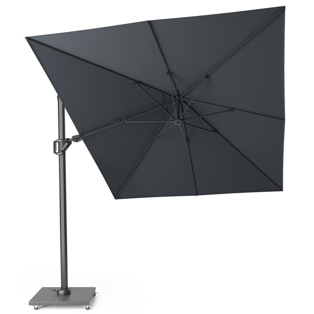 Challenger T² zweefparasol | 350x260cm met Salerno parasolvoet 90kg | antraciet