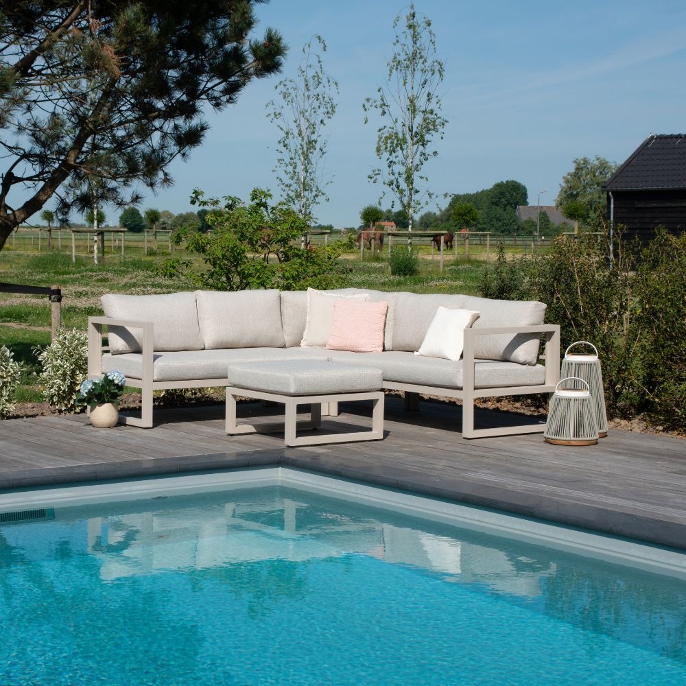Cordoba hoek loungeset 6 personen | aluminium | beige | 4-delig - 228x228cm