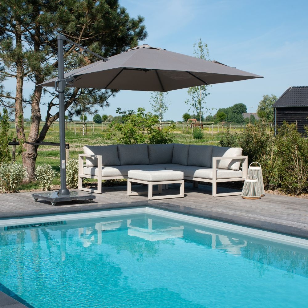 Cordoba hoek loungeset incl. tussenmodule | aluminium | 300x228cm | beige