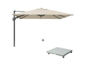 Challenger T² zweefparasol | 350x260cm met Salerno parasolvoet 90kg | Champagne