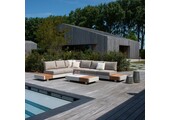 Verona hoek loungeset met all weather kussens 6 personen | aluminium + teakhout | beige | 4-delig - 339x269cm