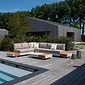 LUX outdoor living Verona hoek loungeset met all weather kussens 6 personen | aluminium + teakhout | beige | 4-delig - 339x269cm