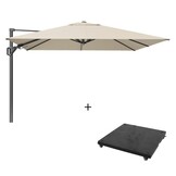 Challenger T² zweefparasol | 350x260cm met parasolvoet 90kg | Champagne