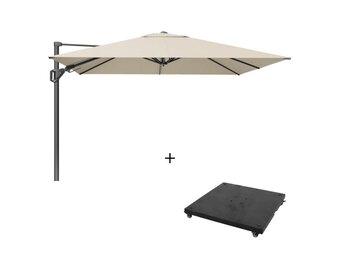 Challenger T² zweefparasol | 350x260cm met parasolvoet 90kg | Champagne