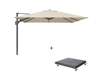 Challenger T² zweefparasol | 350x260cm met Modena parasolvoet 90kg | Champagne