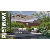 Challenger T² zweefparasol | 350x260cm met Modena parasolvoet 90kg | Champagne