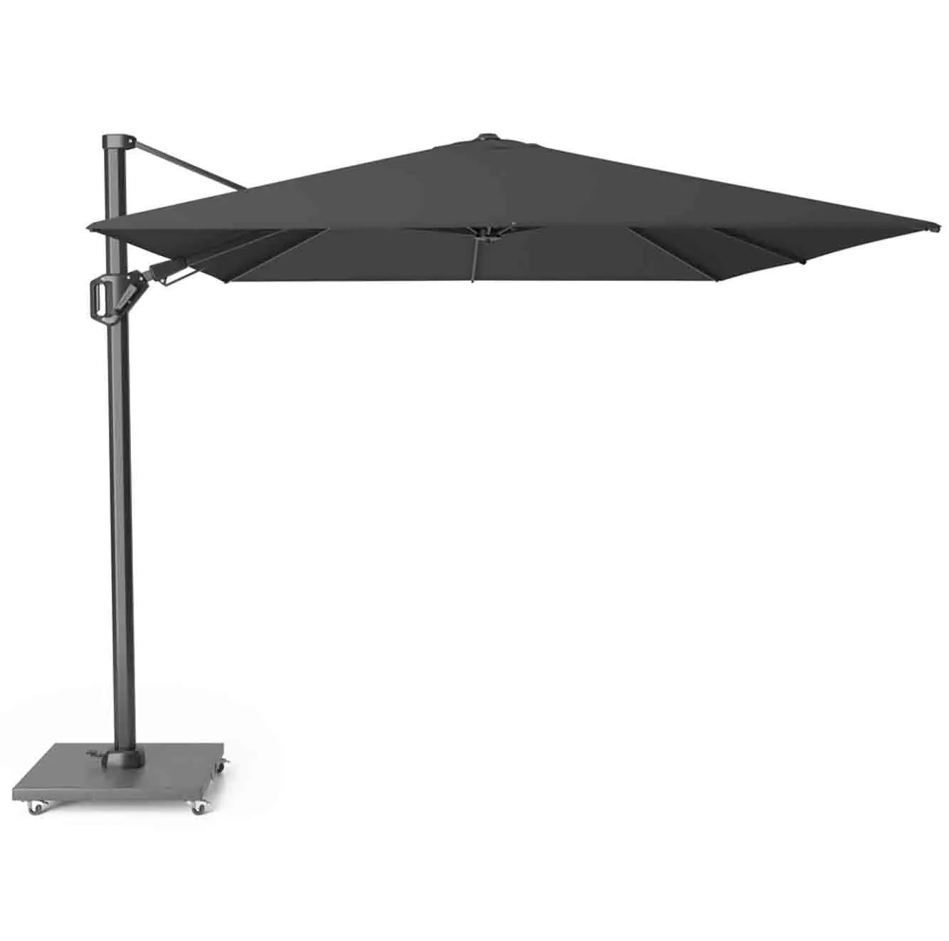 Challenger T² zweefparasol | 350x260cm met Salerno parasolvoet 90kg | Faded Black