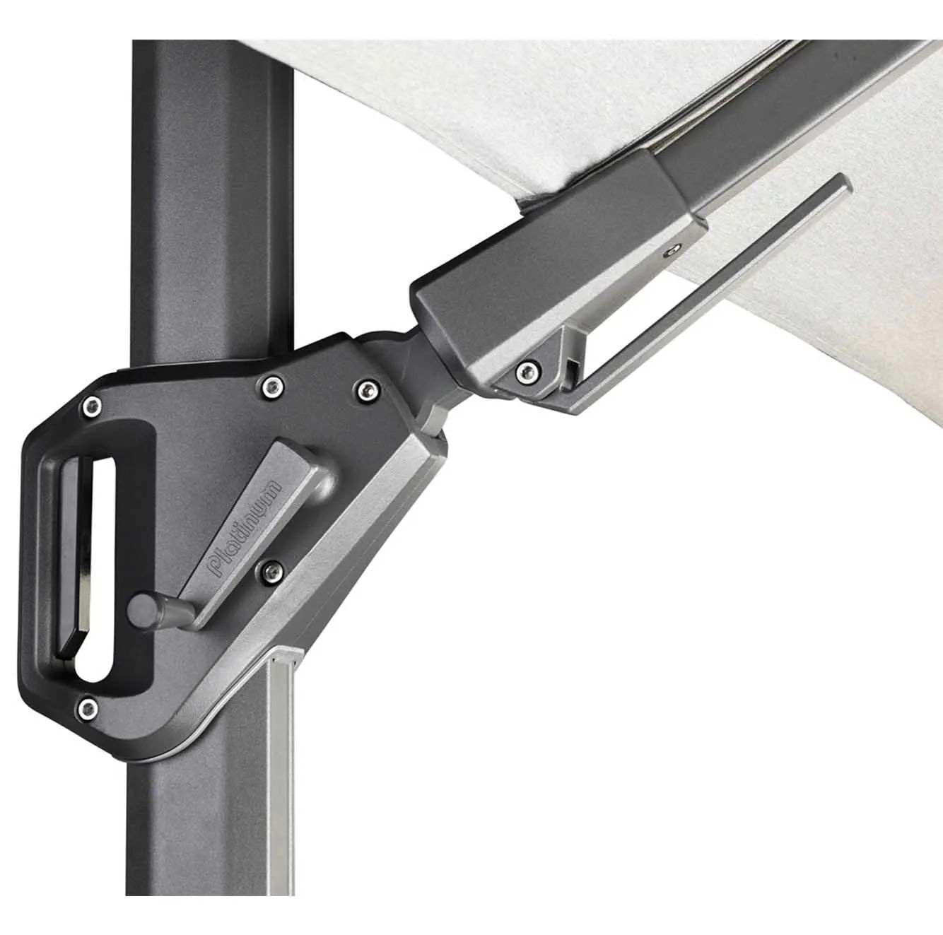 Challenger T² zweefparasol | 350x260cm met Salerno parasolvoet 90kg | Faded Black