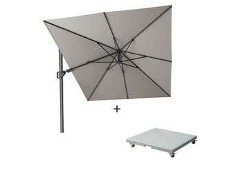Challenger T² zweefparasol | 350x260cm met Salerno parasolvoet 90kg | Manhattan